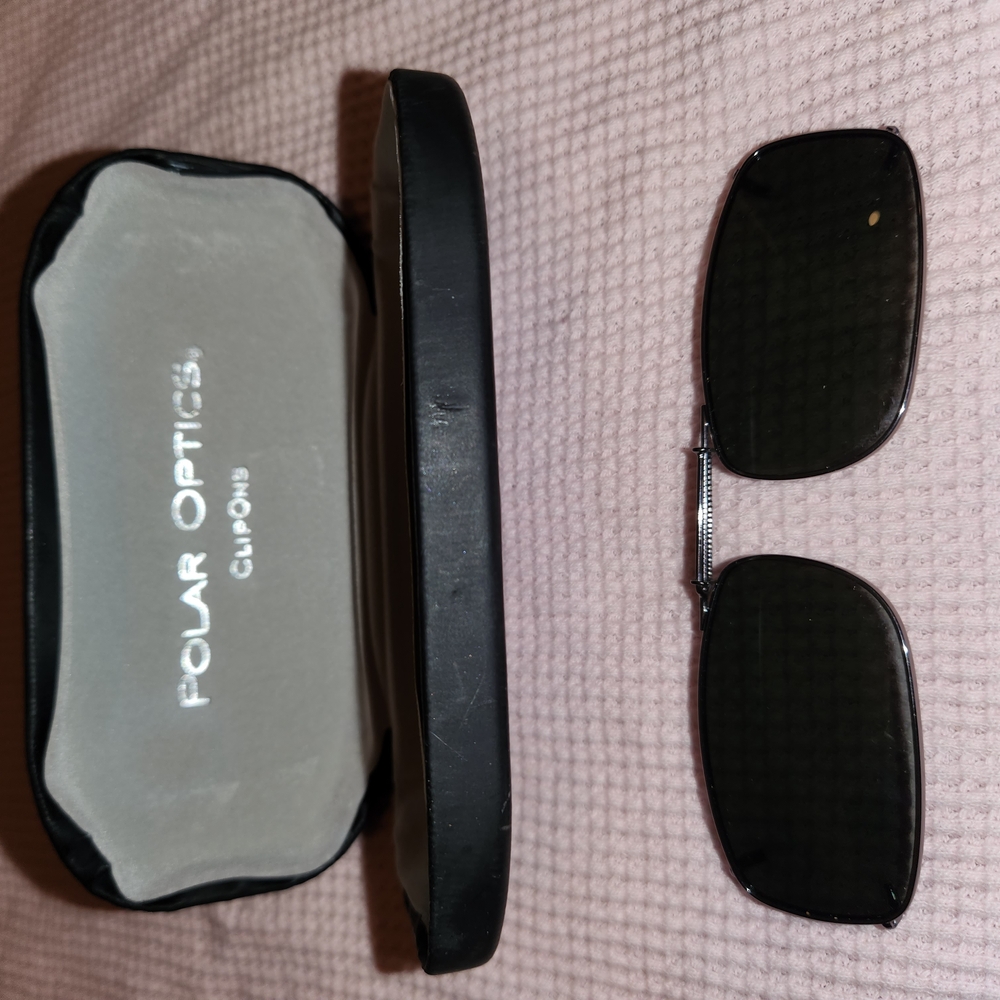 Polar Optics Black Sunglasses Clip On